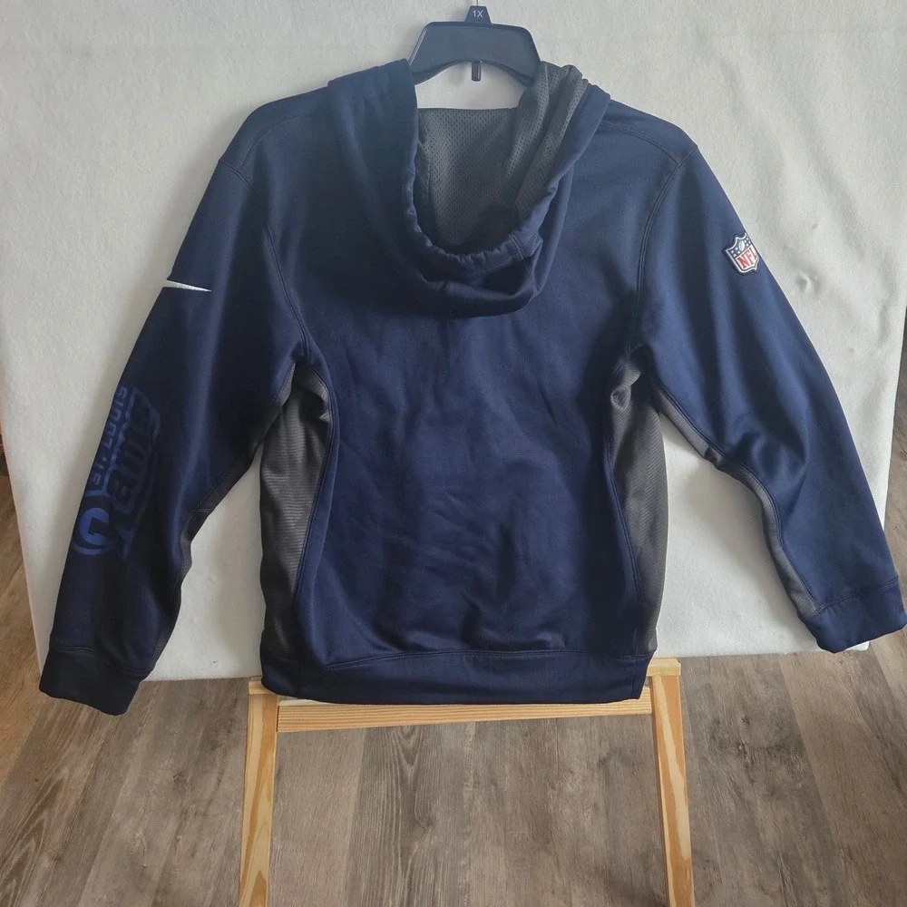 Nike NFL St. Louis Rams Therma-FIT Full Zip Hoodie Mens Small Navy Blue